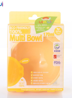 韩国原装进口优妮路易儿童多功能创意健康绿色宝宝辅食餐碗170ML
