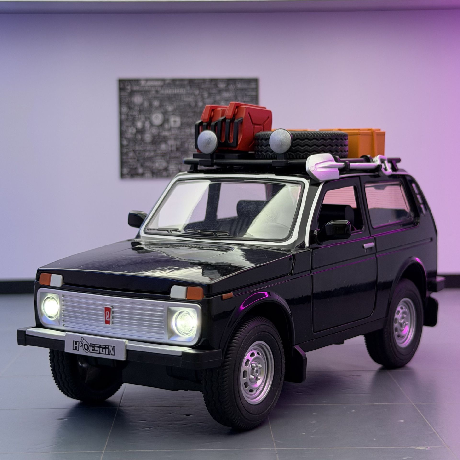 车致车模1:24拉哒尼瓦野外版合金汽车模型摆件声光儿童玩具车男孩