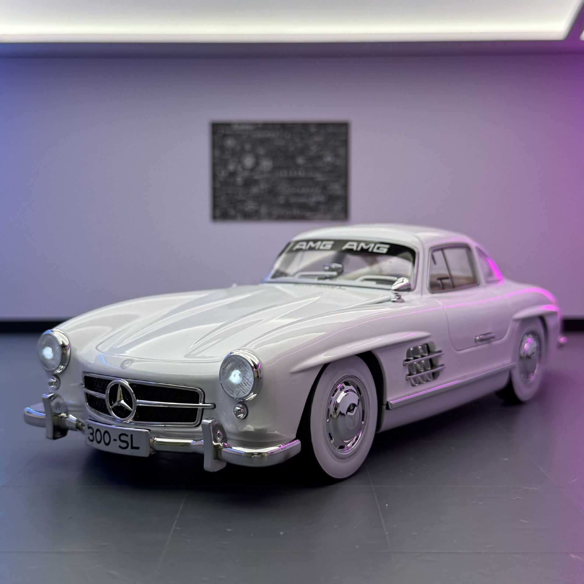 ok车模1比18大奔300sl老爷车合金汽车模型摆件声光儿童玩具车收藏