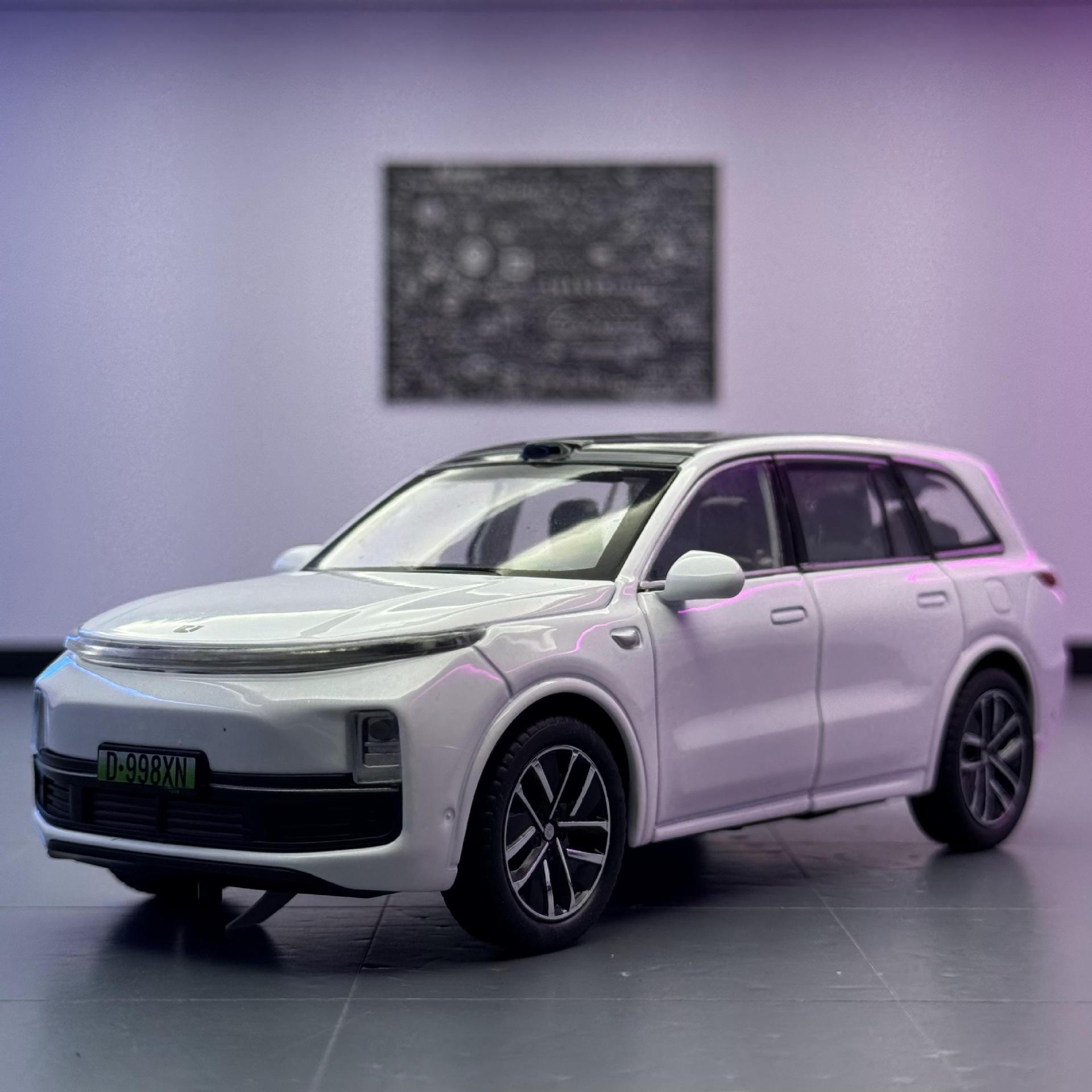 嘉业合金车模1:32理想L9新能源越野车声光回力玩具车音效模型摆件