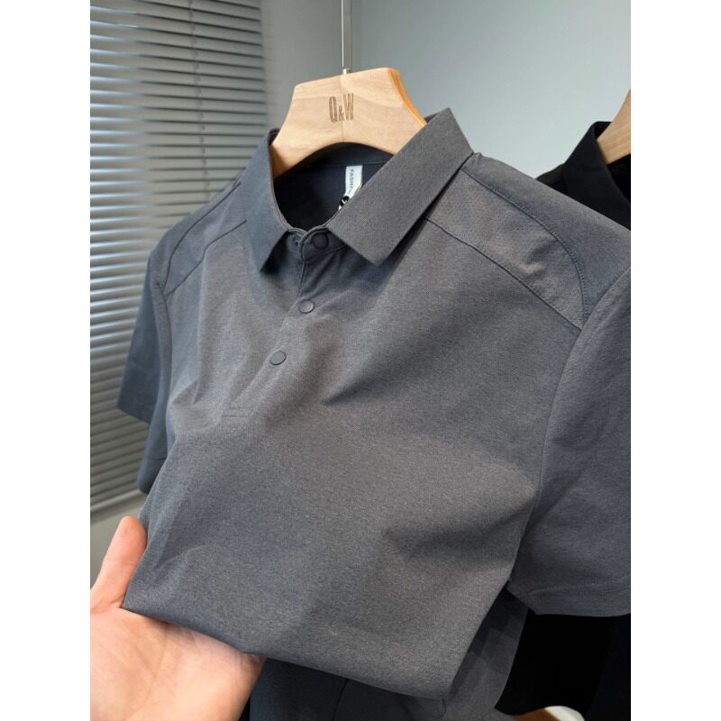 拼接运动休闲polo衫男短袖2026年 款夏季中年男士t恤轻奢翻领上衣