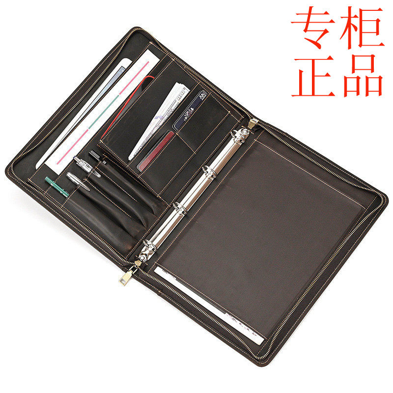 ㊣复古真皮文件包IPad保护套复古疯马皮手拿包笔槽款手包爆款公文