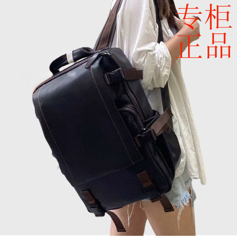 ㊣热销真皮双肩包大容量头层牛皮电脑背包男女通用休闲双肩背包