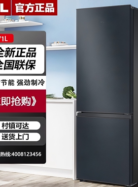 TCL R171L1-B双门双温区家用租房宿舍低音小型电冰箱节能二级能效