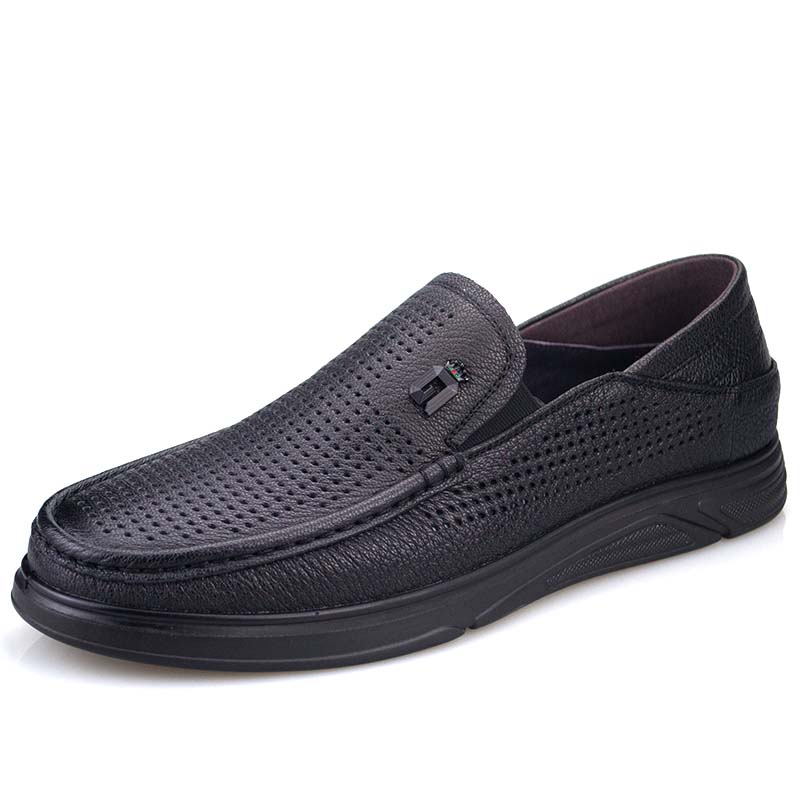 皮鞋夏季新款头层休闲镂空