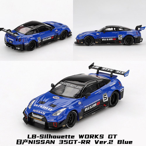 MINIGT 1:64 LB日产尼桑R35 NISSAN 35GT-RR 蓝 1124合金汽车模型