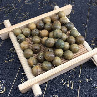 天然绿檀木有香味的木头68mm108颗手串手链 男女木质佛珠念珠散珠