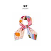 儿童女童桑蚕丝丝巾 发带甜美百搭飘逸方巾 春夏时尚