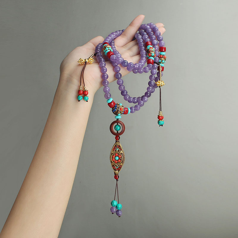 中国风长款斜挎链秋冬新中式流苏背背项链高档毛衣链古风旗袍配饰