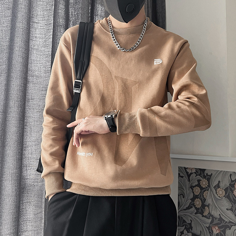 加色Q30-P58控782023秋季新款暗纹印花字母男套头社会小伙卫衣,男装卫衣,电商A216