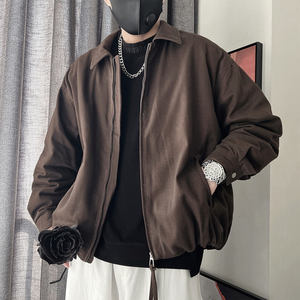 Y112-P218-控298 M-3XL-55%棉45%莱赛尔50%绒光纯色 夹克式羽绒服图片
