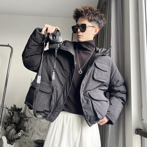 Y139-M-XL-P168控228 聚酯纤维 立体贴袋连帽不收底褂子型短图片