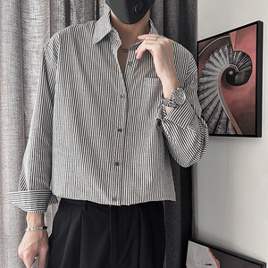 CS68-M-3XL P78-控108 95%棉5%聚酯纤维 条纹晕染色织条衬衣 反扣图片