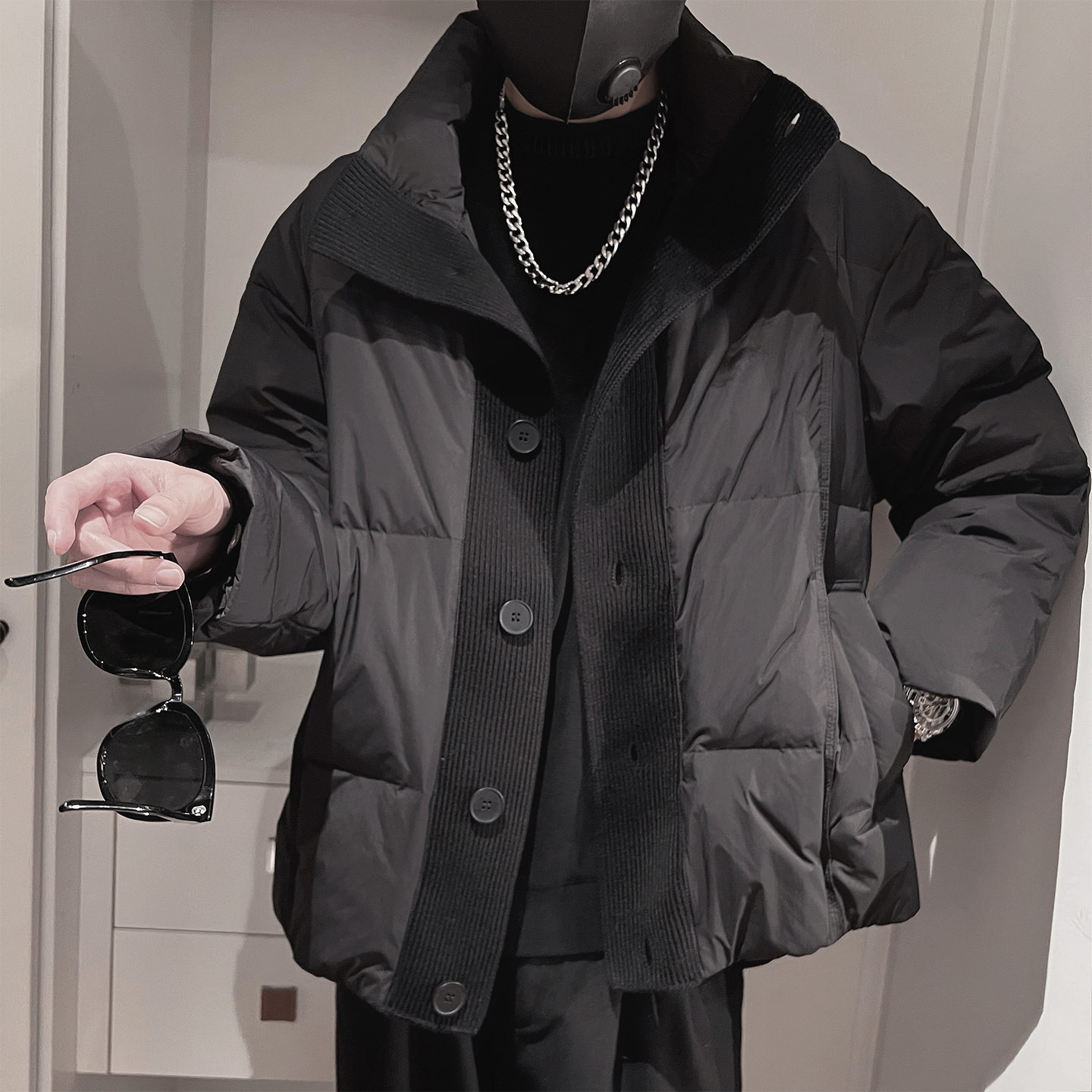 Y116-P248-控328-M-3XL-锦纶50绒200-250克针织门襟羽绒服，男装羽绒服，电商A216