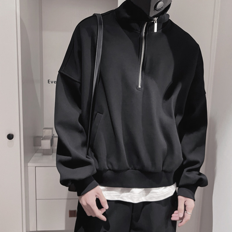WY205-P78控108面50%50%涤底涤叠搭神器轻奢高领拉领卫衣,男装卫衣,电商A216