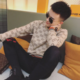 G778--P75控95冬季高领潮牌刺身菱格纹打底社会小伙针织衫毛衣男，男装针织衫/毛衣，电商A216