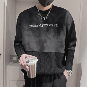 WY270-M-3XL P88-控118 腈纶15%尼龙15%涤纶70%上下拼针织拼卫衣图片