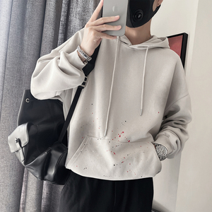 WY297 P78-控108-M-3XL- 75%棉%聚酯纤维 洗水做旧泼墨连帽卫衣图片