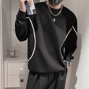 WY152-P58 控78 2023秋季男士宽松套头圆领休闲社会小伙长袖卫衣T图片