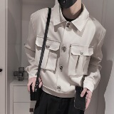 WT11B-P138控17885%涤纶15%棉外穿翻领飞机扣机能外套小伙风夹克，男装夹克，电商A216