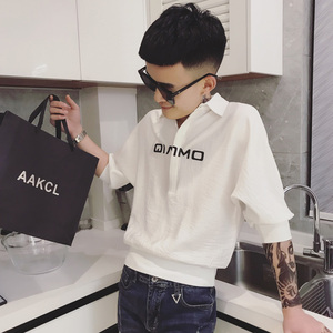 A16-特P452023夏季延续男精神小伙蝙蝠袖衬衫男短袖