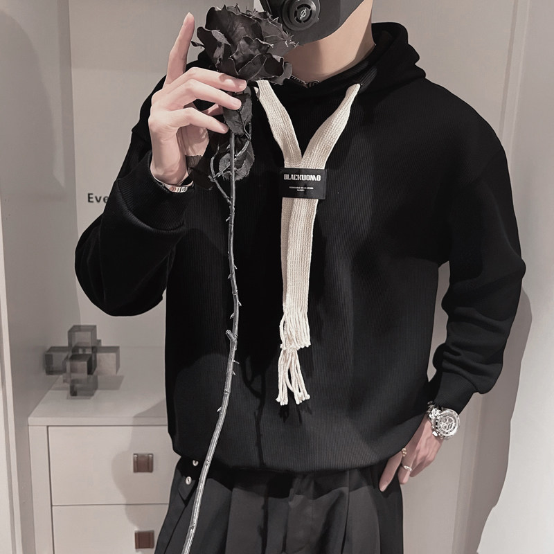 WY115-P88控1182023秋季新款卫衣男小伙风连帽套头外套米色,男装卫衣,电商A216