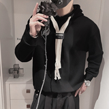 WY115-P88控1182023秋季新款卫衣男小伙风连帽套头外套米色，男装卫衣，电商A216