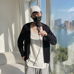 WT33-特P48 控68 秋冬外套男士针织百搭薄款修身开衫潮牌外衣黑1图片