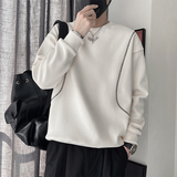 WY259-P78-控118-35%棉65%涤纶明线对称卫衣圆领卫衣微阔版型，男装卫衣，电商A216