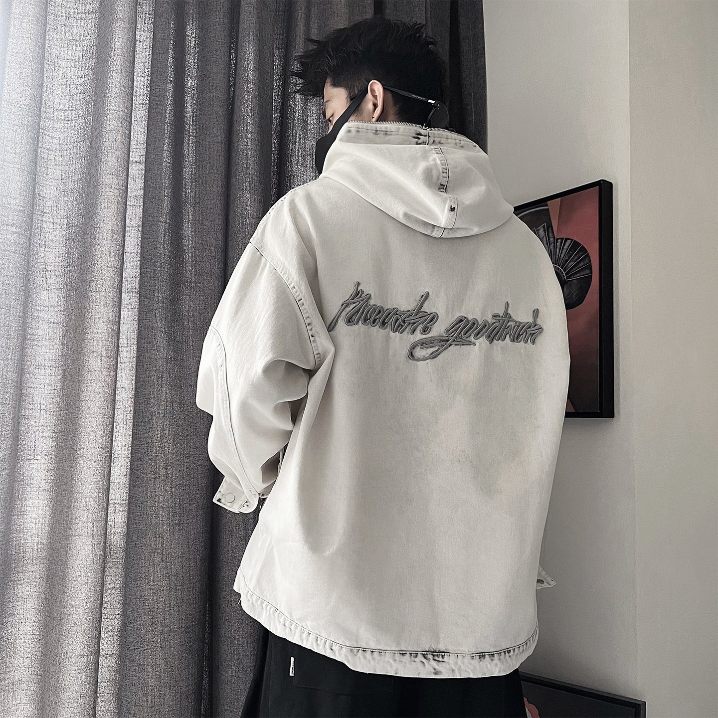 WT87-P118-控158-M-3XL-65%棉35%聚酯纤维牛仔套头外套，女装短外套，电商A216