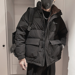 Y106-M-3XL-P188控258外聚酯纤维  标50绒大口袋立领羽绒服图片