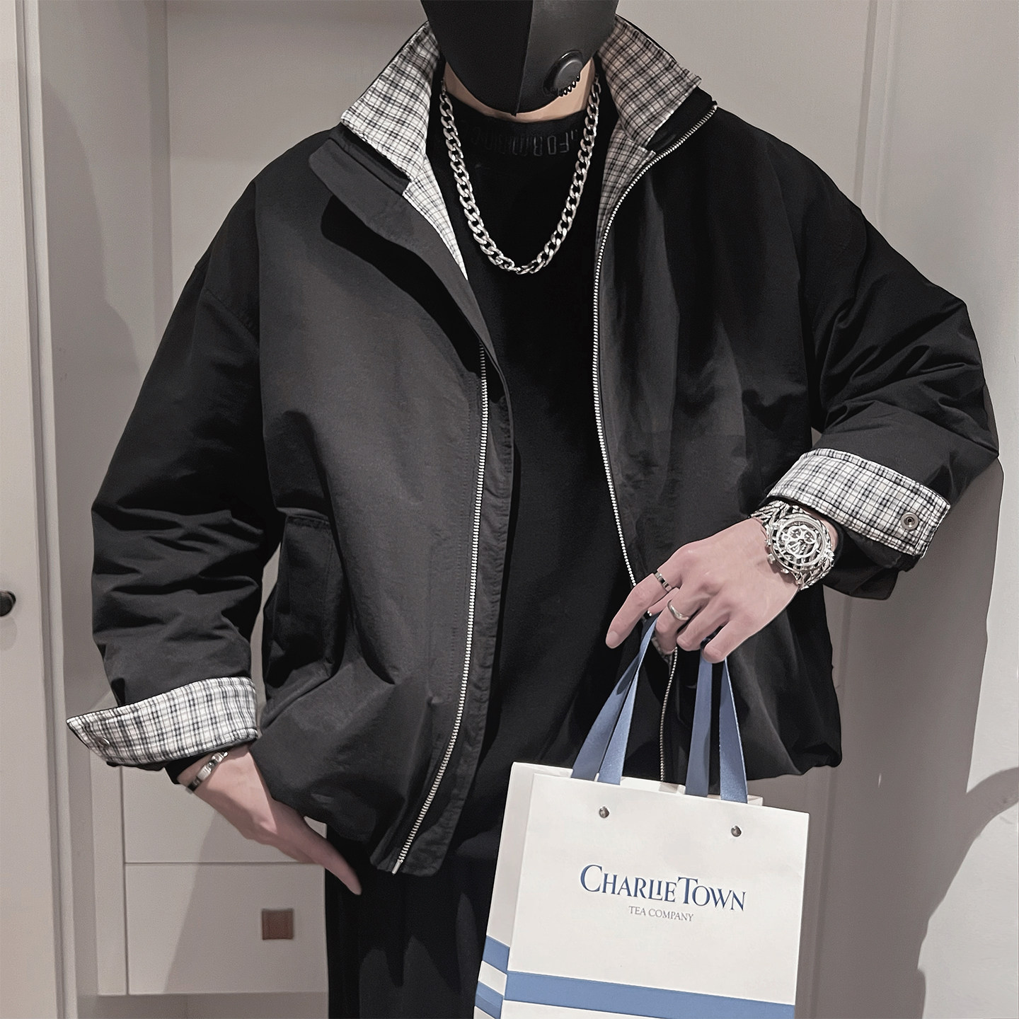 Y119-P218-控298M-3XL-80%棉20%聚酯纤维50绒衬格贴面内里羽绒服,男装羽绒服,电商A216