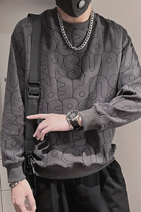 WY167-P68 控98 2023新款卫衣男秋冬季男生打底衫宽松潮牌外套男图片