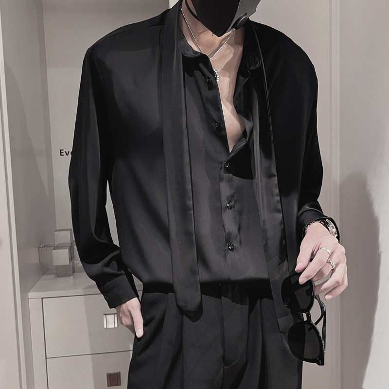 CS50-P78控1082023秋季薄款衬衫男社会小伙男士痞帅冷淡风衬衫，男装衬衫，电商A216