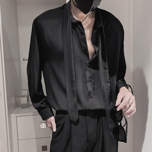 CS50-P78控1082023秋季薄款衬衫男社会小伙男士痞帅冷淡风衬衫