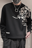 WY151-P58控78秋季社会小伙修身男外套印花套头T圆领长袖卫衣，男装卫衣，电商A216