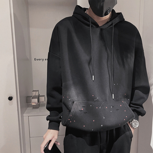 WY297 P78-控108-M-3XL- 75%棉%聚酯纤维 洗水做旧泼墨连帽卫衣图片