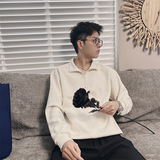 WY231B-P68-控98M3XL75%棉%氨纶微阔版型拉领小高竖口袋卫衣，男装卫衣，电商A216
