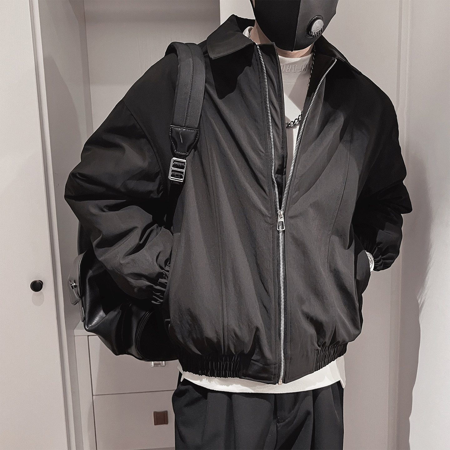 Y120-P138-控178-M-3XL-聚酯纤维廓形小翻领棉衣,男装棉衣,电商A216
