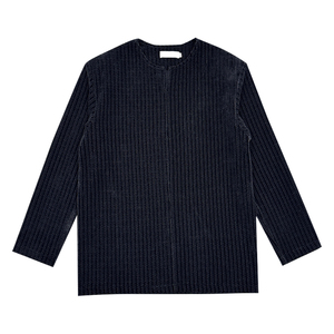 WY275-M-3XL P68-控98 98%涤，2%氨纶  老钱风剪刀领 灯芯绒卫衣图片