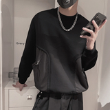 WY122-P68加绒P73控98秋套头圆领休闲纯色加绒卫衣男超牌黑色，男装卫衣，电商A216