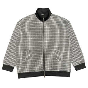 WT77-特108-控148M-3XL 90%涤纶10%氨纶立领格子绒布卫衣面料外套图片