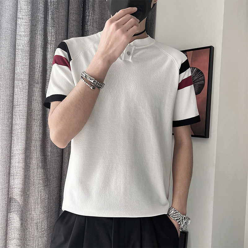 D96-M-3XLP58-控78-41%棉16%聚酯纤维43%再生纤维素纤维单粒扣,男装T恤,电商A216