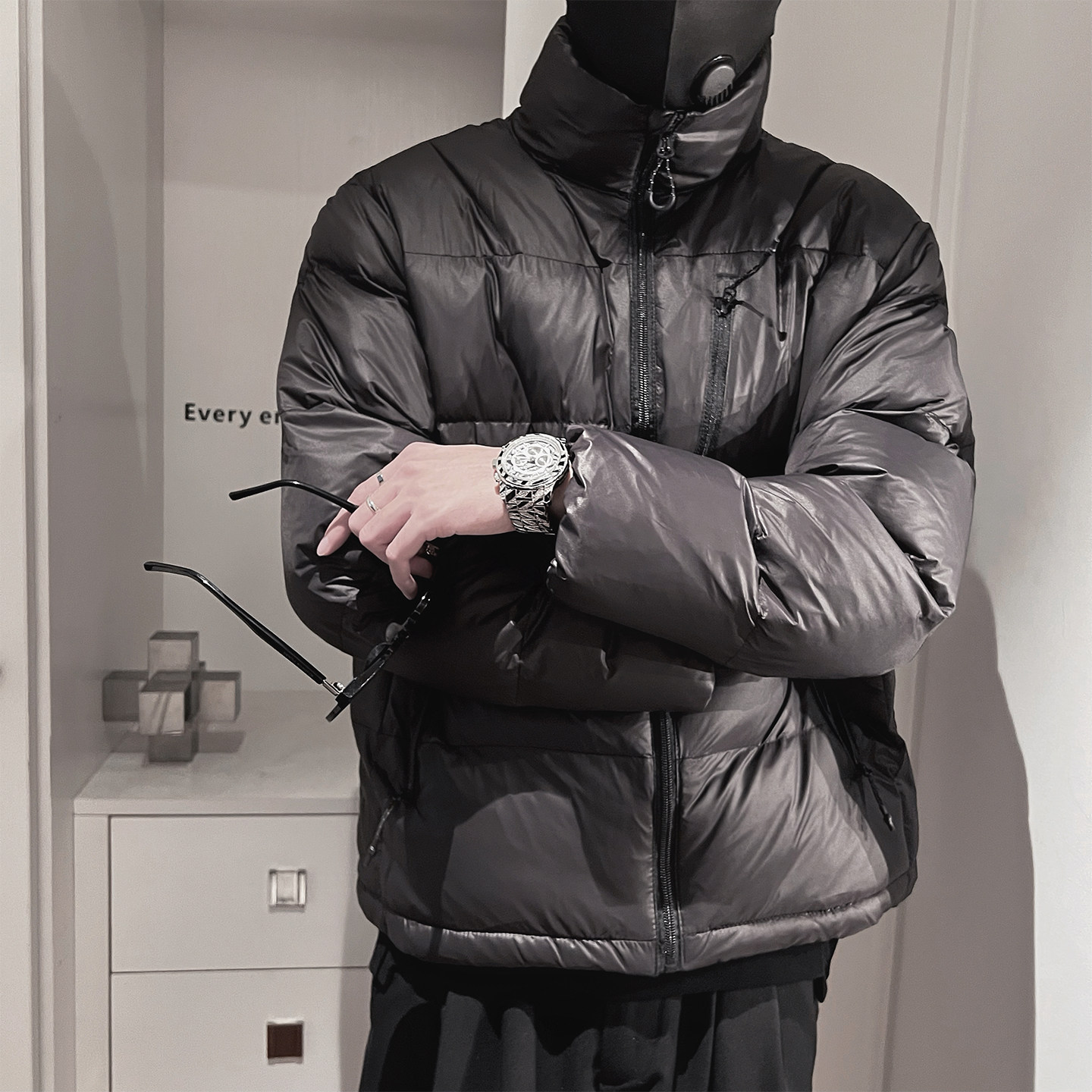Y113-P138-控188-M-3XL-聚酯纤维光面面料柔软石墨烯棉面包服,女包手腕包,电商A216