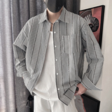 CS70-P68-控98M-3XL-聚酯纤维老钱细格子衬衫外套宽松阔版，男装衬衫，电商A216