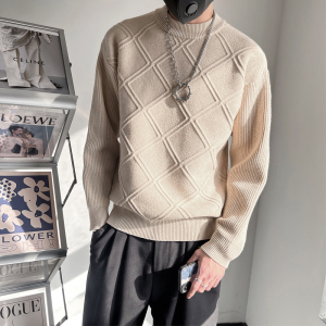 MX158-P88 控118 秋冬季毛衣男针织保暖线圆领纯色打底衫加厚衣服图片