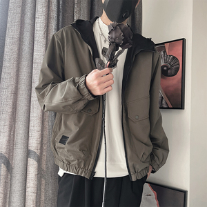 WT68-控158-聚酯纤维 工装立体大口袋 连帽双层夹克 微阔版型图片