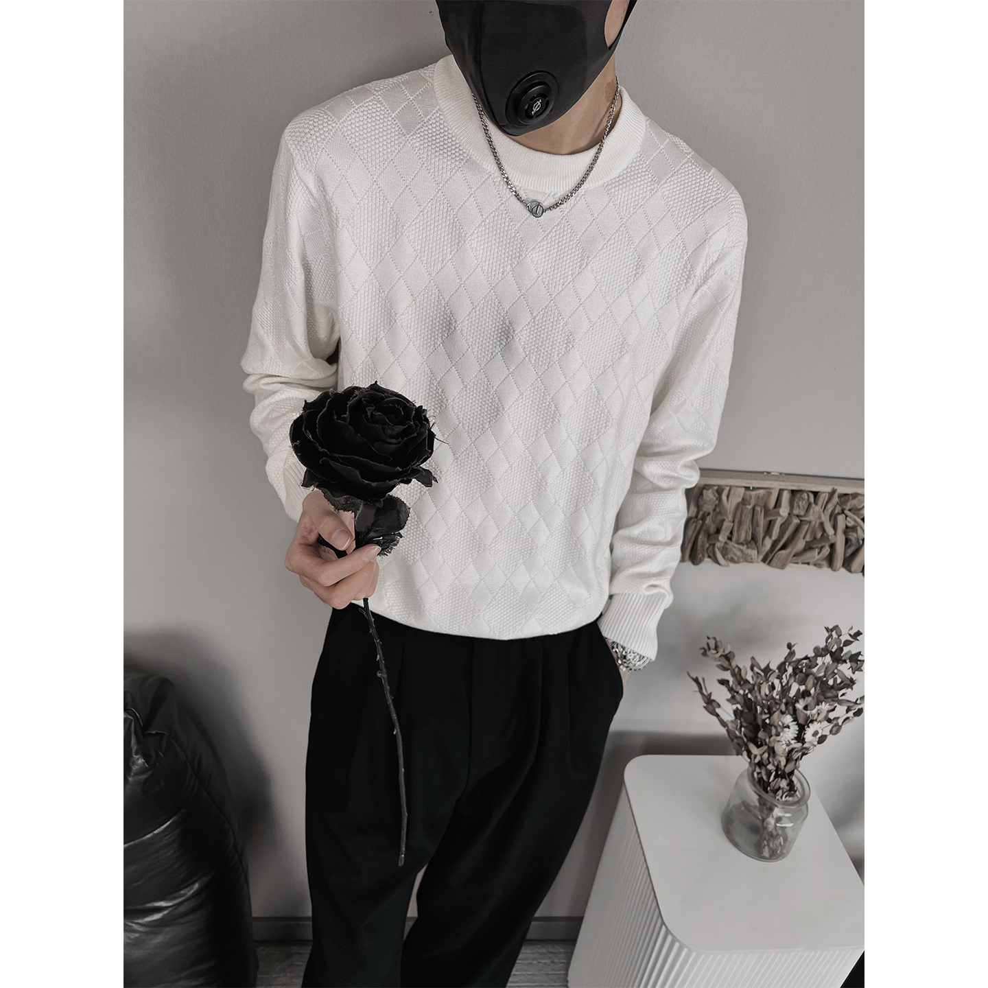 MX232-特P88控118-M-3XL70.8粘胶纤维29.2聚酯纤维提花针织毛衣，男装针织衫/毛衣，电商A216