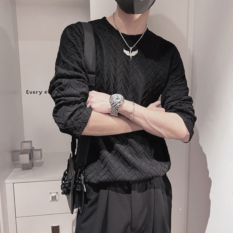 CX30-M-3XL-P38控5895%涤纶5%氨纶提花肌理感长袖,男装卫衣,电商A216