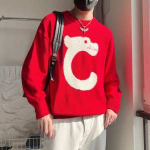 MX135-P108-控148 2023新圆领毛衣男潮牌加厚内搭线衣秋冬针织衫图片
